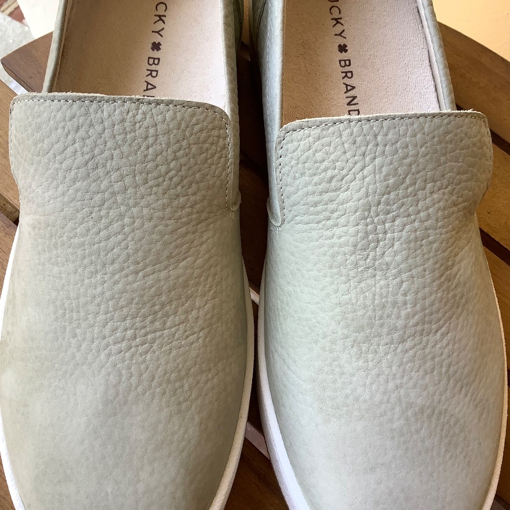 Lucky Brand Hadie Leather Slip On Loafer Sneaker Seagrass SZ 9 - Picture 13 of 15